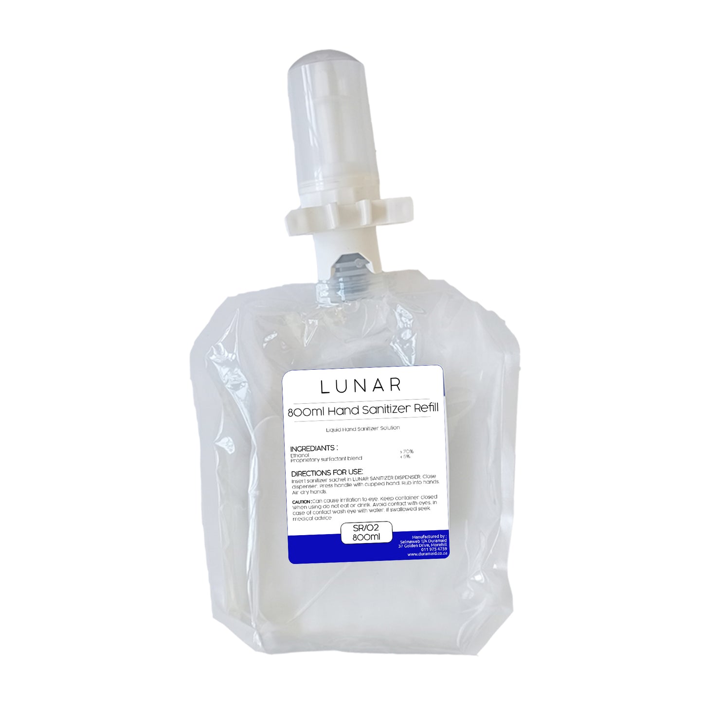 Lunar Hand Sanitizer Refill Sachet 800ml (6 per Box)
