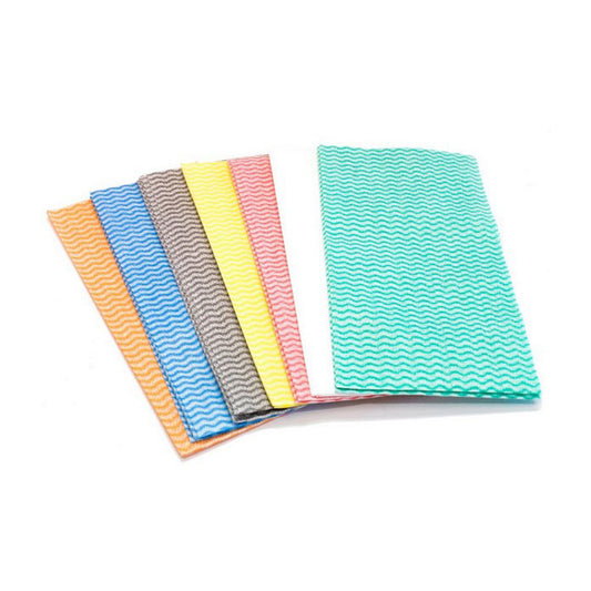 Colour Coded 45gsm Spunlace Cloths 50 per pack