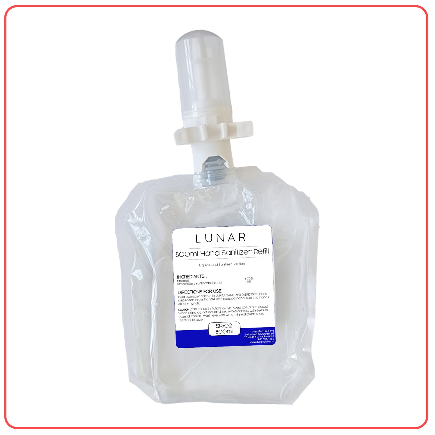 Lunar Hand Sanitizer Refill Sachet 800ml