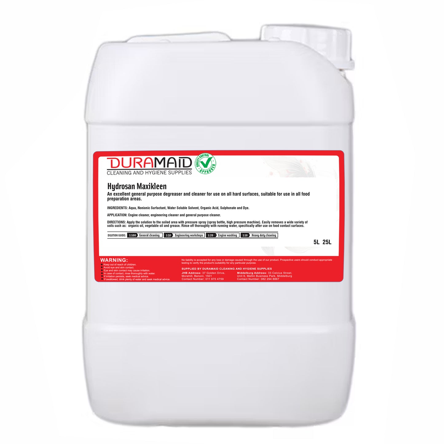 Hydrosan Maxikleen Degreaser (SABS) (Food Safe)