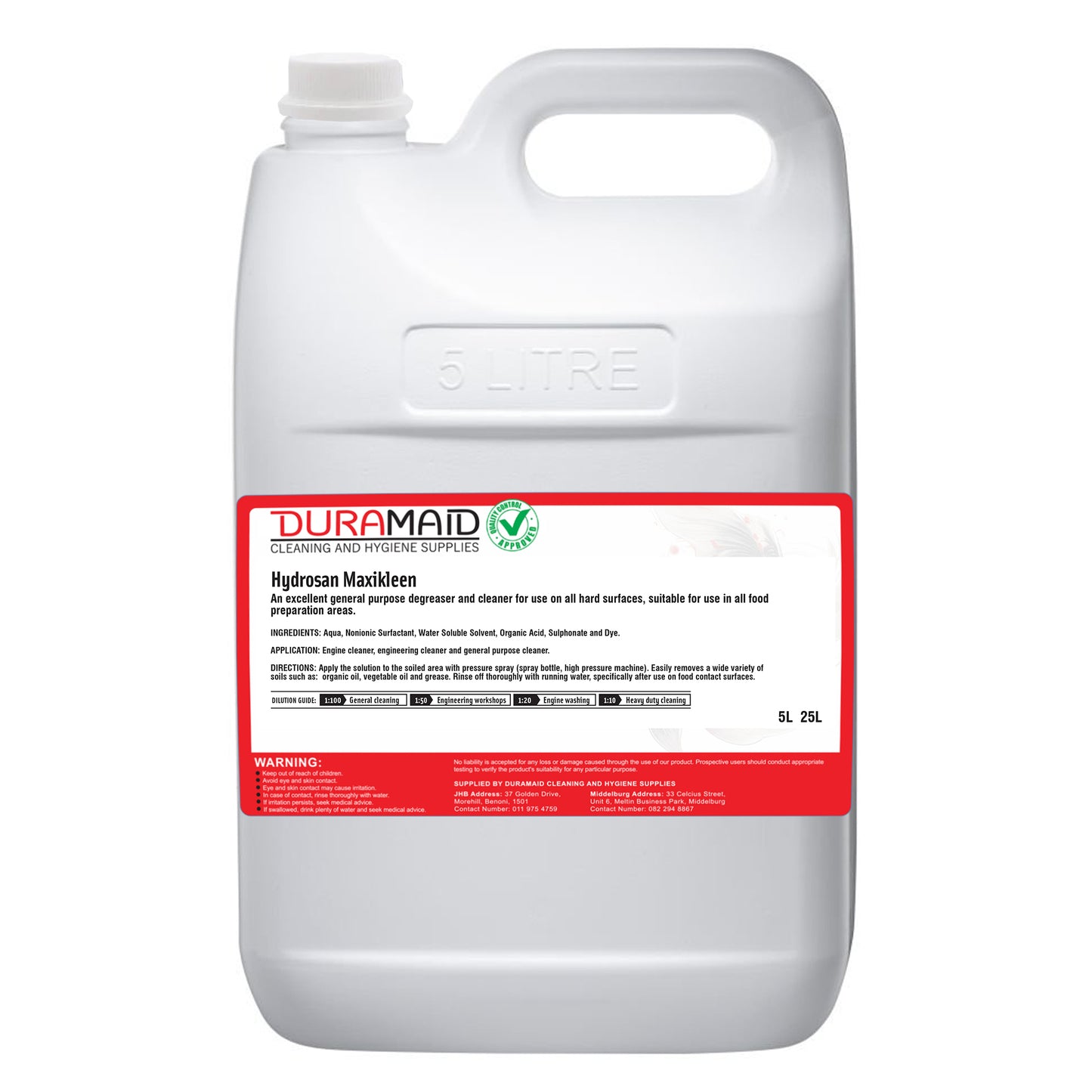 Hydrosan Maxikleen Degreaser (SABS) (Food Safe)