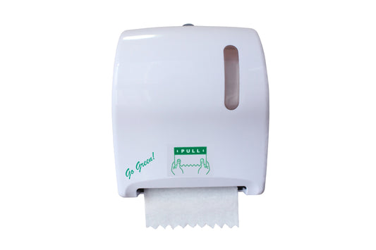 LunarEco White Eco Autocut Manual Paper Towel Dispenser